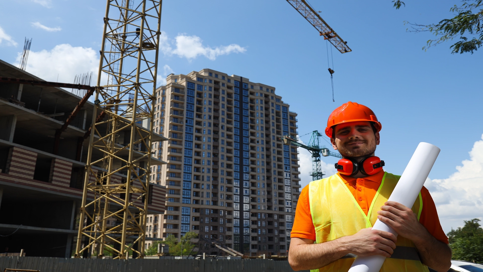 a site development engineer working at construction site